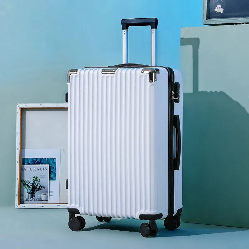bagage pour hommes 22-24 pouces grande capacité épaissi valise de voyage durable avec mot de passe serrure étudiant valise en cuir bagage à main