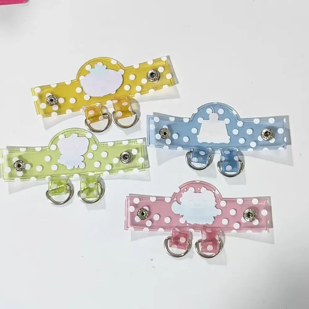 clip d'extension de sac en pvc de haute qualité, motif pois, transparent, avec double anneaux en d, support de breloque pour sac à dos