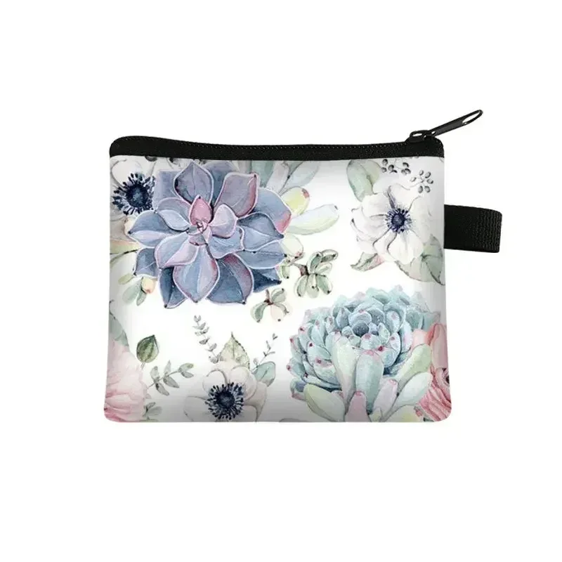 petit sac à cosmétiques imprimé floral pour filles et femmes, sac de rangement pour serviettes hygiéniques, sac de rangement pour pièces de monnaie, carte, argent, écouteurs, porte-rouge à lèvres, pochette