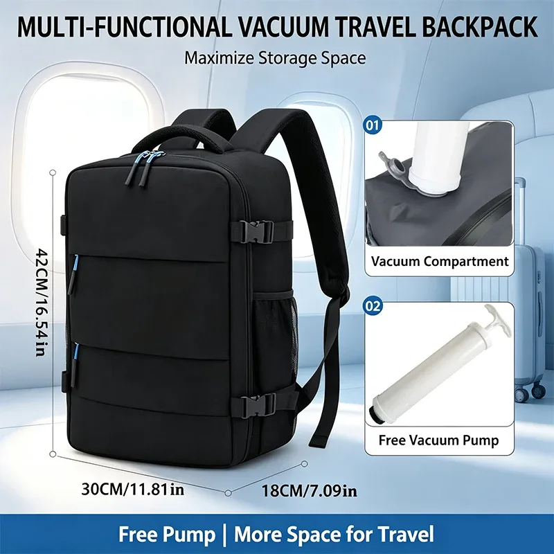 sac à dos de voyage à compression sous vide, sac de randonnée, léger et pliable, indispensable pour les voyages d'affaires et le camping
