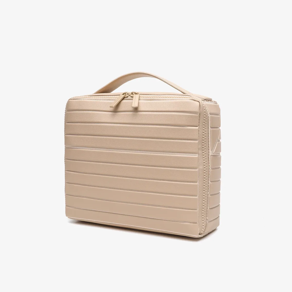 nouvelle trousse de toilette portable grande capacité à rayures 2026 pour femme – organisateur de maquillage multifonctionnel