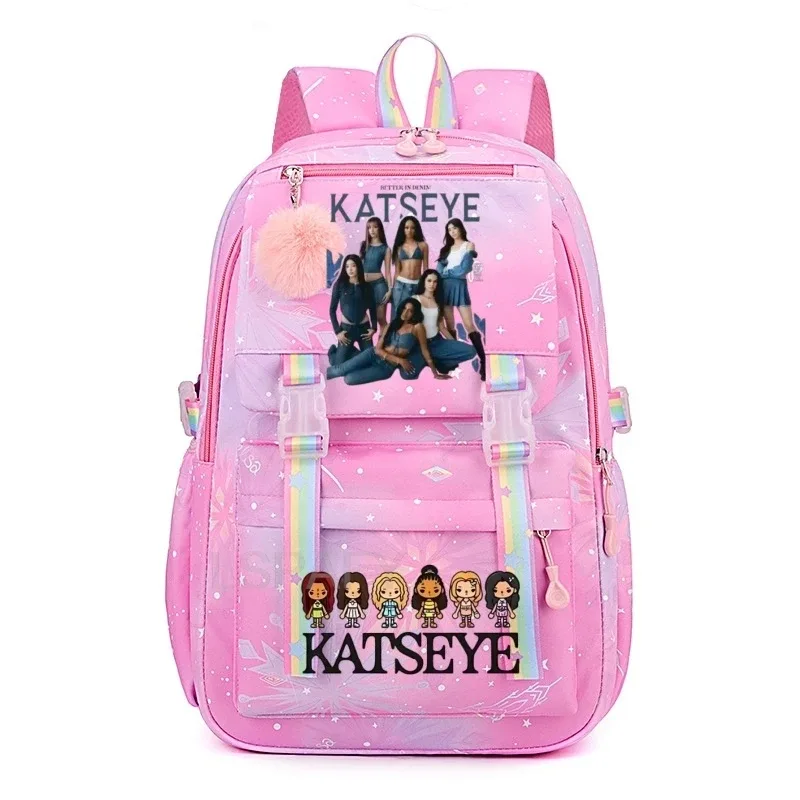 Nouveau sac à dos Katseye pour femme, grande capacité, sac à dos d'université tendance, sacs d'école pour ordinateur portable, sacs de voyage pour filles, YK2
