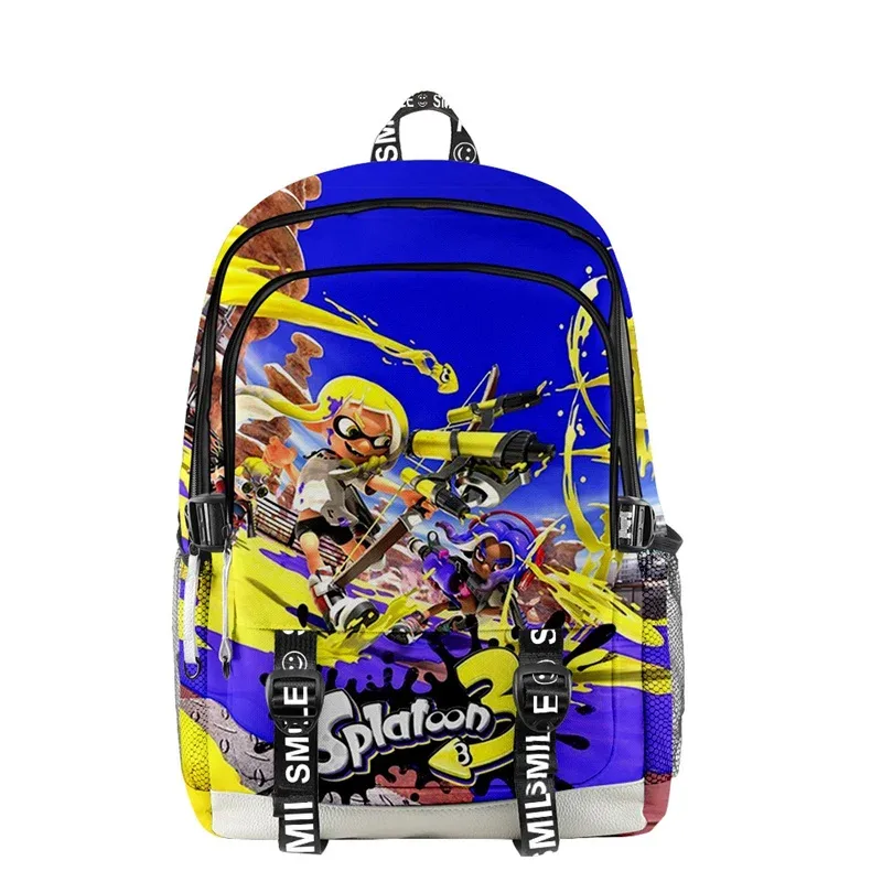 splatoon 3-sac à dos de voyage à fermeture éclair, oxford, cartable d'école harajuku, à la mode, pour cosplay