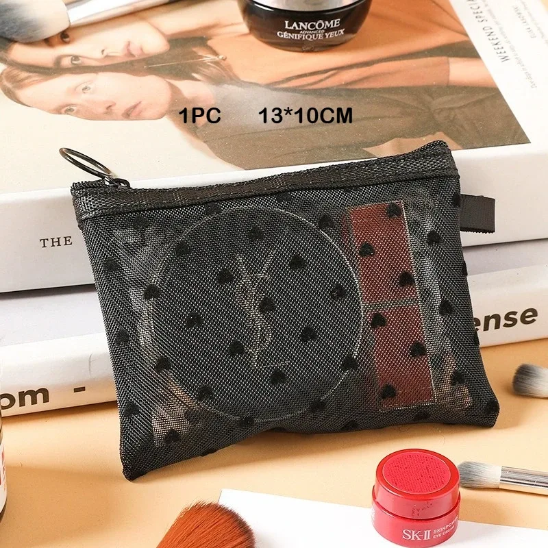 1/3pcs hot mini transparent heart makeup bag women portable lipsticks cosmetic storage pouch ins clear ctue small make up bag