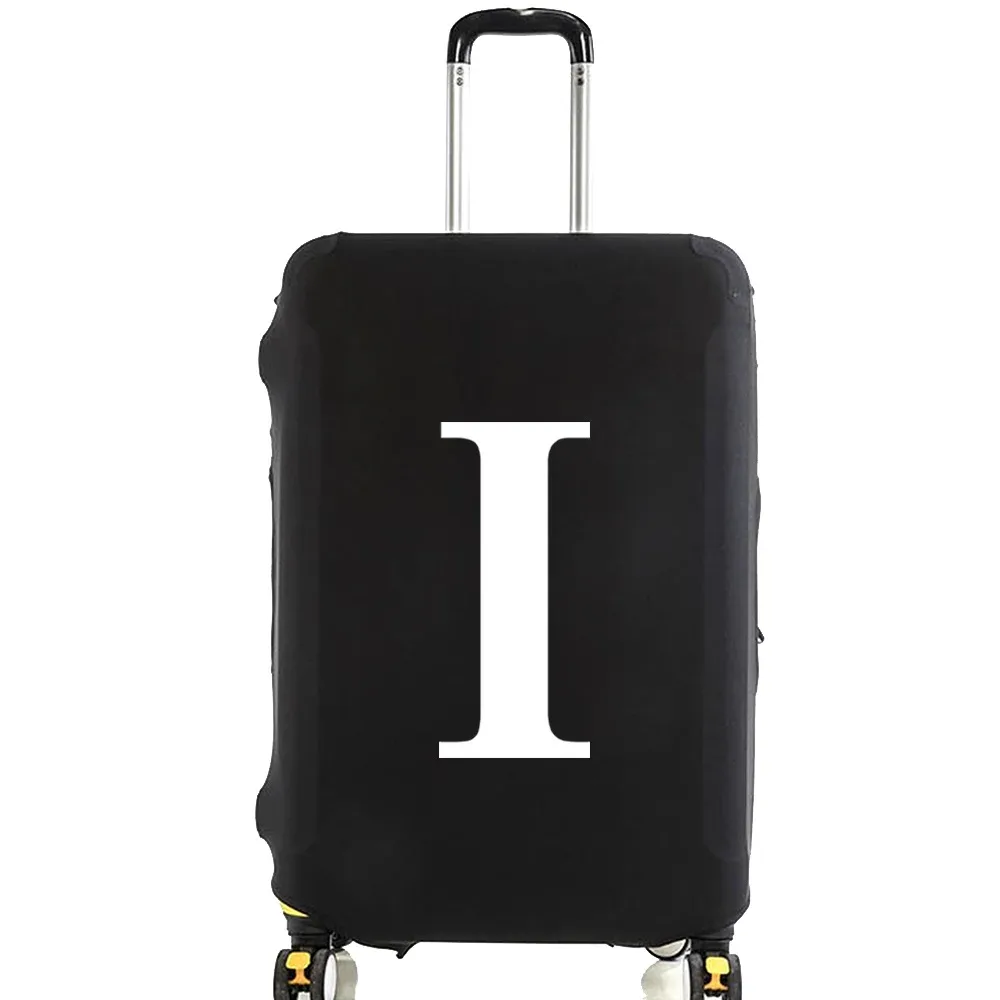 juste de bagage unisexe avec motif de lettre blanche, sacs à poussière élastiques, valise à roulettes, étui à la mode, accessoires de voyage, 18 "-32"
