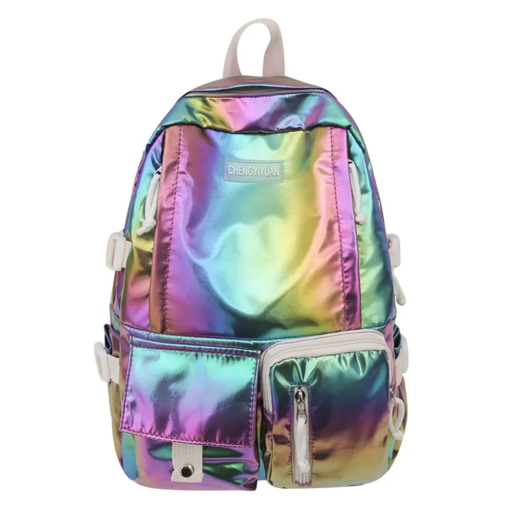 sac à dos laser créatif multi-poches, grande capacité, sac à main, sac d'école pour étudiants, sac de voyage de style coréen, sac à bandoulière, sac d'extérieur