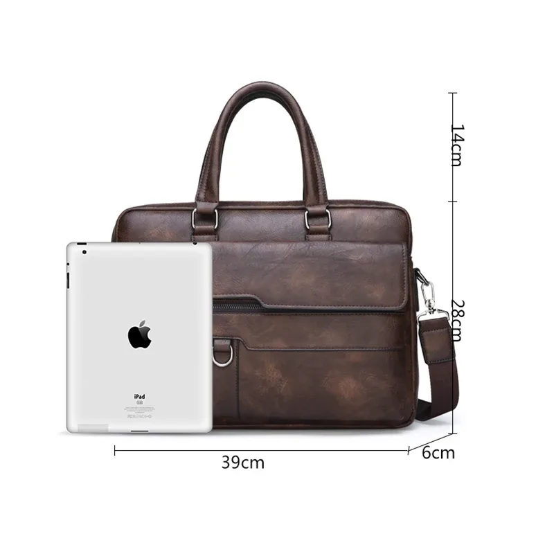 porte-documents à poches multiples pour hommes, sac à bandoulière de bureau de grande capacité, sacs à main étanches pour ordinateurs portables d'affaires, sac à bandoulière pour les déplacements