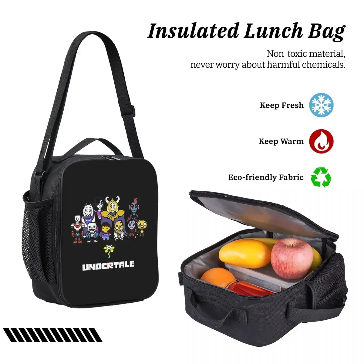 sac à dos de jeu undertale gamer, sac à livres pour étudiants, sac d'école, sacs à bandoulière pour ordinateur, sac à déjeuner isotherme 3ps, trousse à crayons