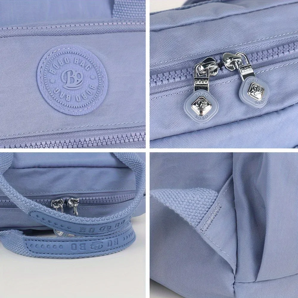 sac à dos d'école léger de grande capacité, sac de voyage multi-poches, matériau en nylon résistant à l'usure, bretelles confortables.