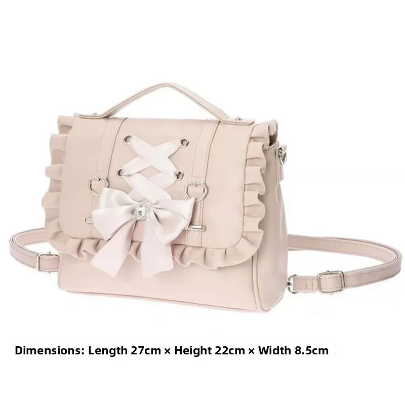 sac à dos lolita kawaii décontracté en cuir pu, sac ita, sac à main bapa pour femme, sac bandoulière simple ou double, style coréen