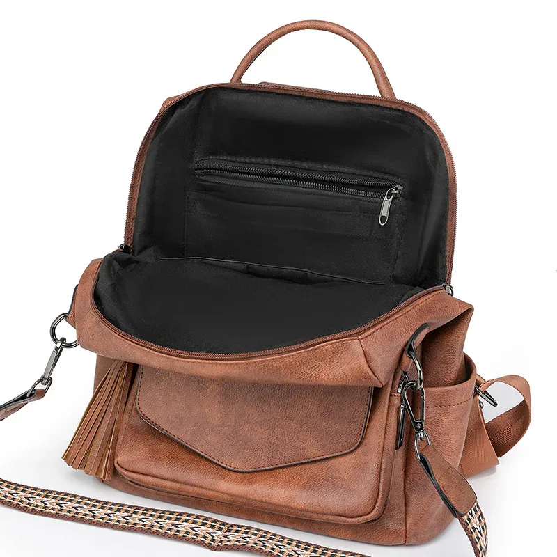 sac à dos d'hiver pour femmes, sac rétro européen à deux épaules, sac composite de luxe en pu, sac à bandoulière simple pour les déplacements, sacs de voyage de loisirs