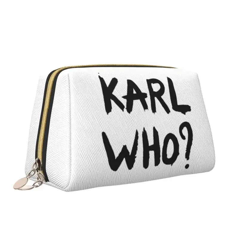 karl who – trousse de maquillage en cuir imprimé, pochette de rangement de voyage pliable et étanche, trousse de toilette portable pour femmes et filles