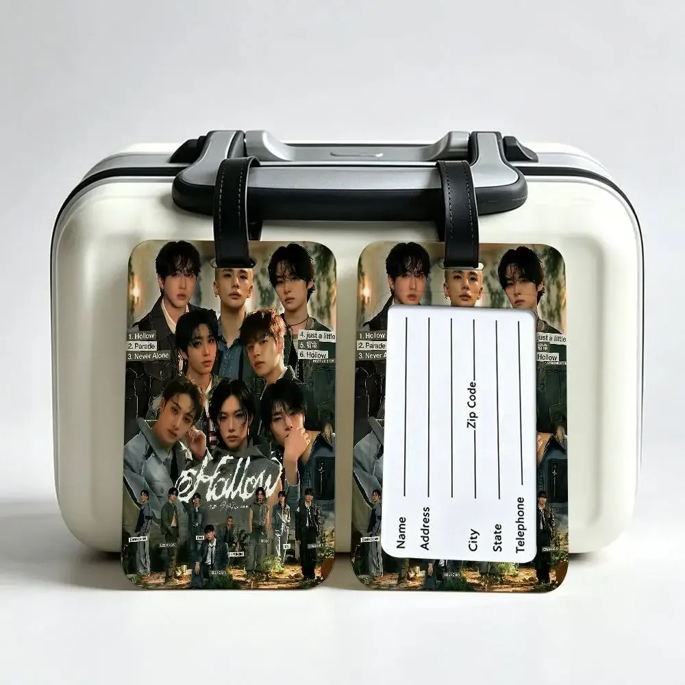 étiquette de bagage en pvc populaire kpop s-stray k-kids avec carte d'information, étiquette anti-perte pour valise, sac à dos, accessoire de voyage