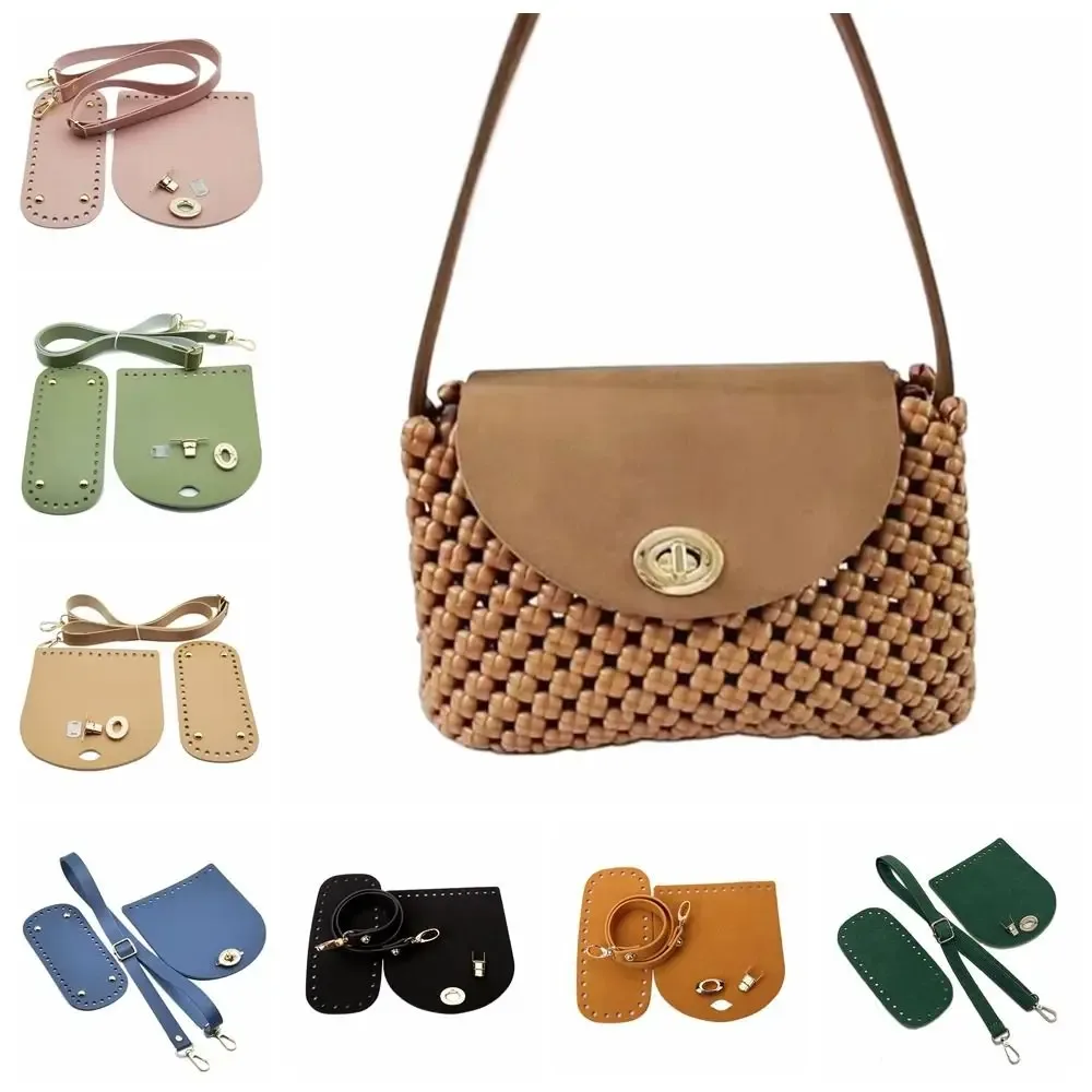 lot de 3 pièces : fond de sac en cuir pu couleur unie pour sac à bandoulière, accessoires de remplacement et de quincaillerie diy
