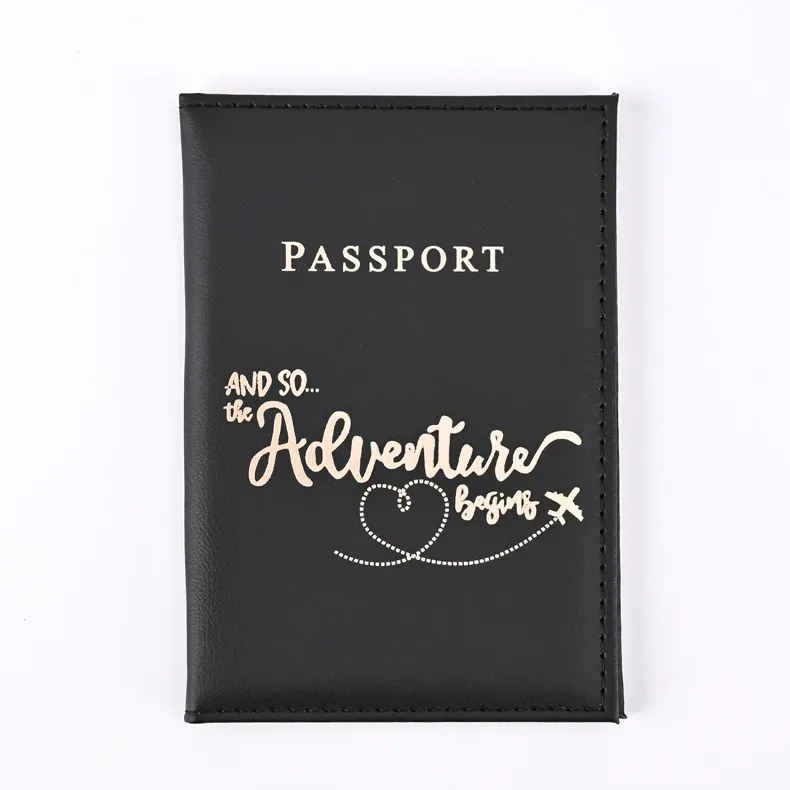 1 pièces sac de couverture de passeport pour femmes hommes pu leathaer mode voyage porte-passeport étui id nom cartes de visite pochette de protection