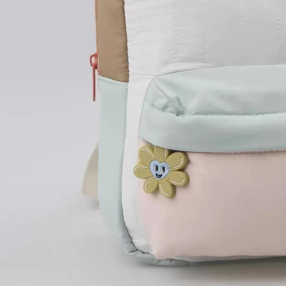 sac à dos enfant brodé avec pendentif tournesol mignon, personnalisable avec nom, sac à main bicolore, sac de voyage pour collations, sac de voyage pour campus