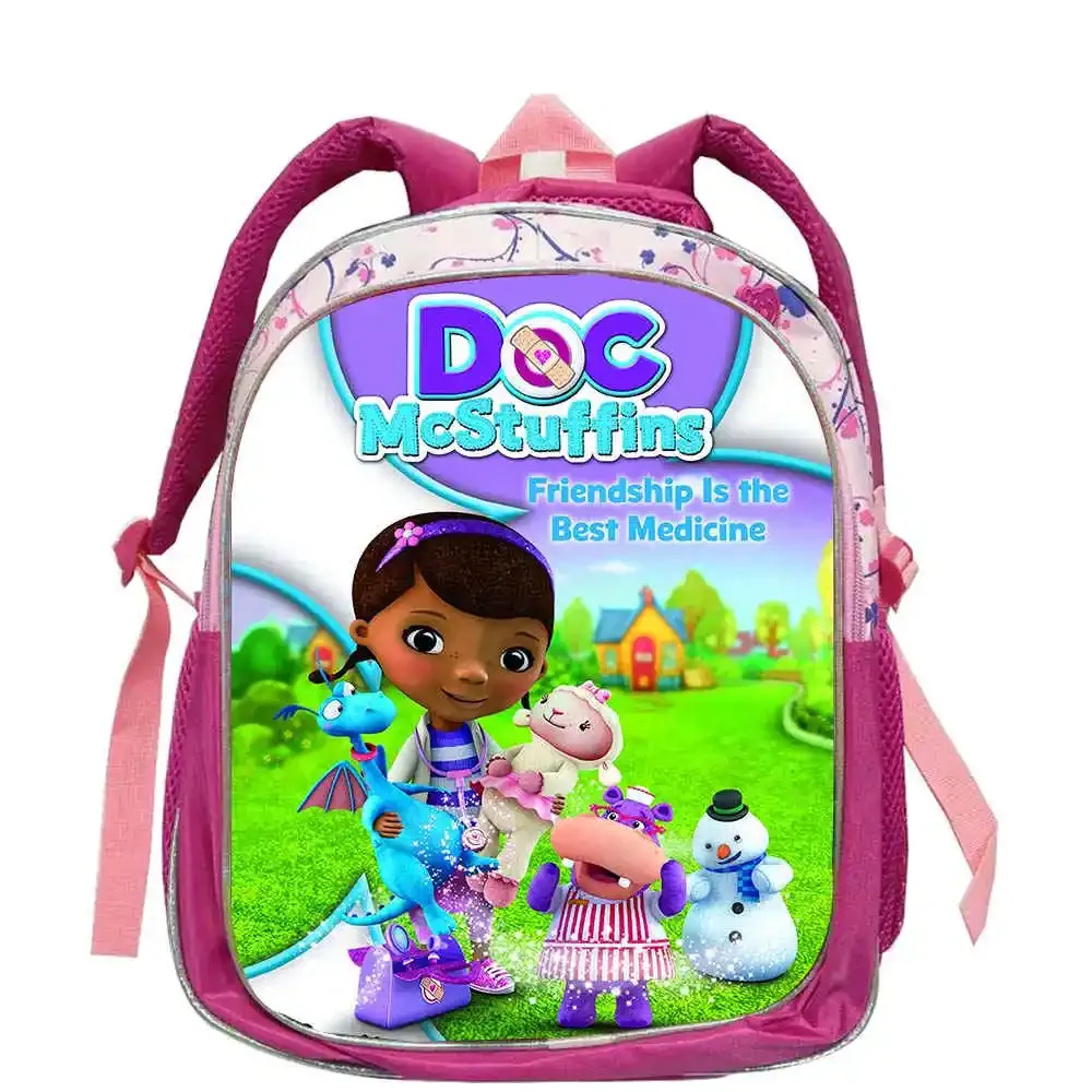 sac à dos d'école doc mcstuffins pour garçons et filles, 12 pouces, sac à dos pour élèves de maternelle, sac à dos à la mode pour étudiants, mochila