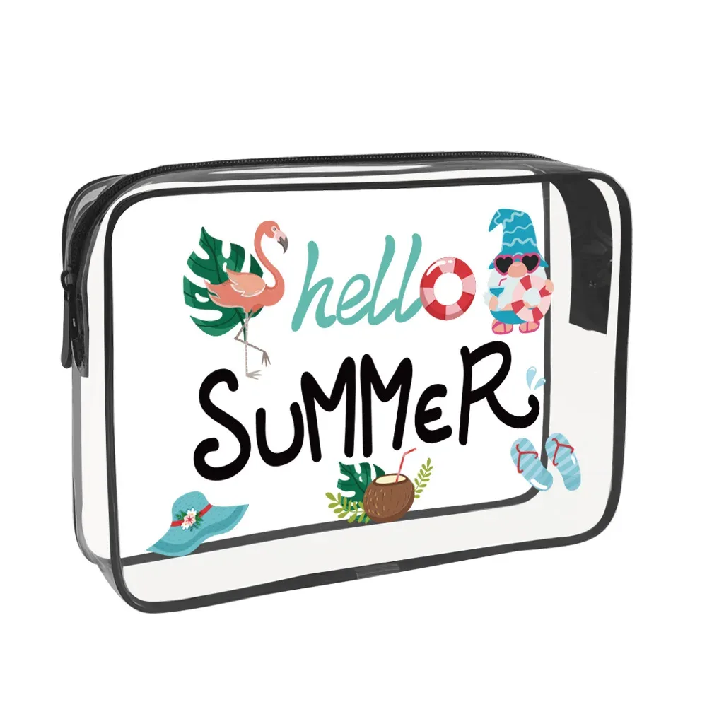 1 pièce sac de plage transparent, trousse de maquillage pour vacances d'été, organiseur de toilette de voyage étanche, trousse de survie de plage en pvc transparent, sac de rangement