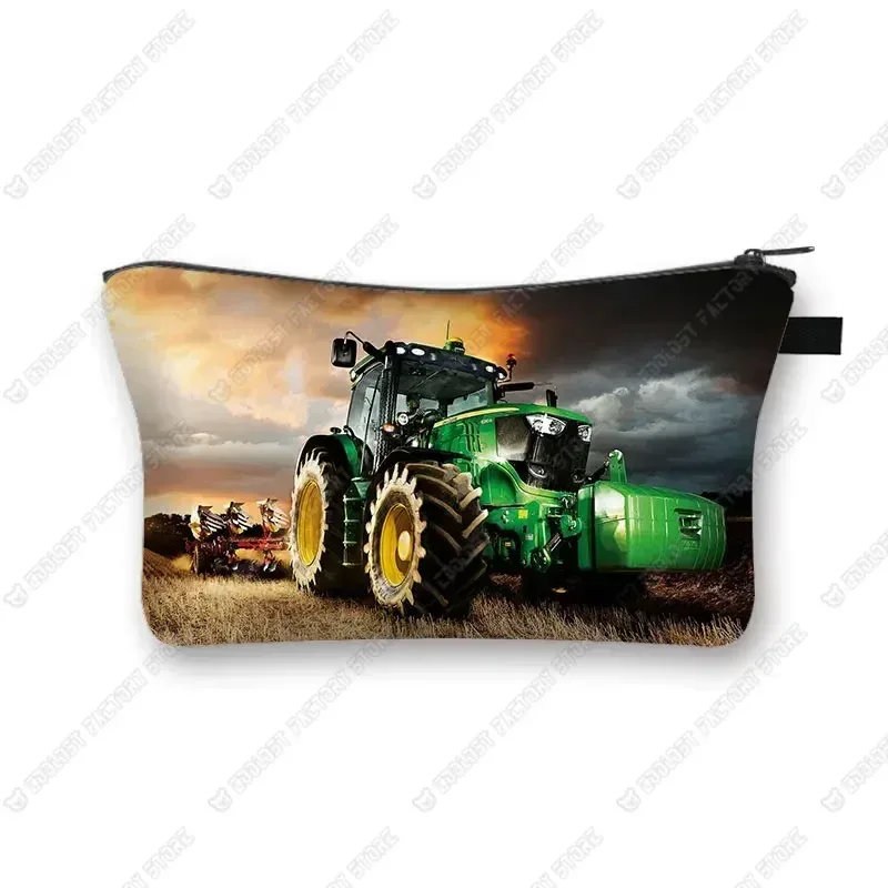 trousse de maquillage de ferme pour femme, jeu avec le tracteur, boîte de maquillage, stockage de poudres, portefeuille pour femme, étui cosmétique, récolte