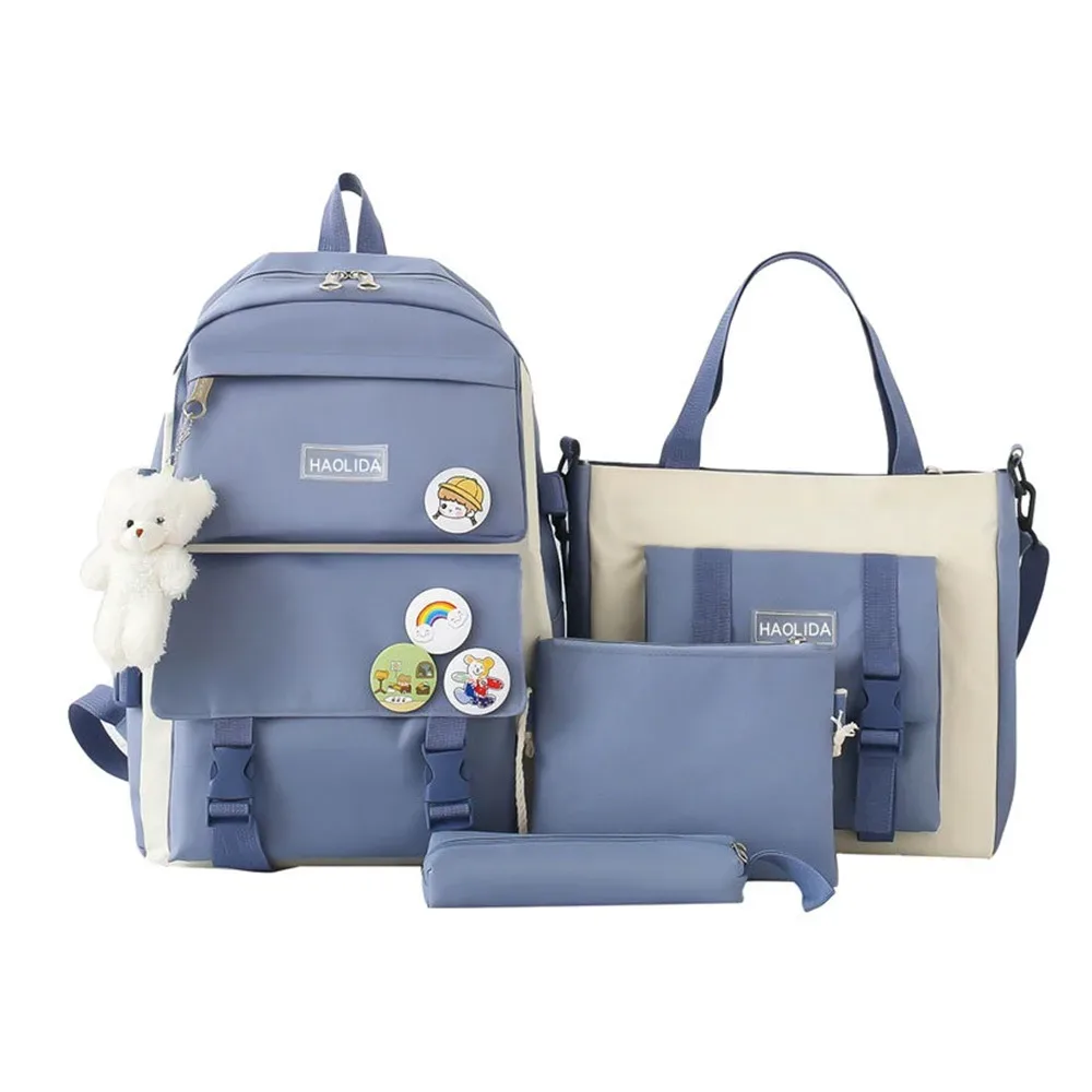 4 pièces/ensemble grande capacité 4 en 1 sac à dos respirant sac d'école décontracté multifonction sac à dos scolaire collège sac à dos lycée