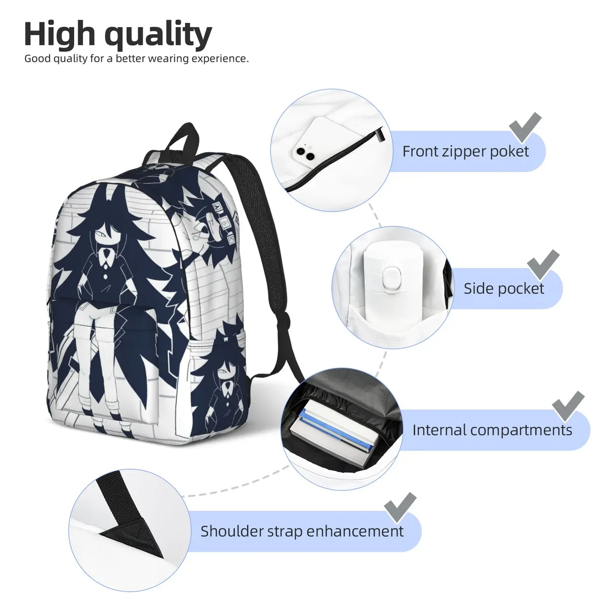 sac à dos cool et durable pour l'école secondaire, sac à dos de travail fpe pour hommes et femmes, sac à bandoulière pour ordinateur portable