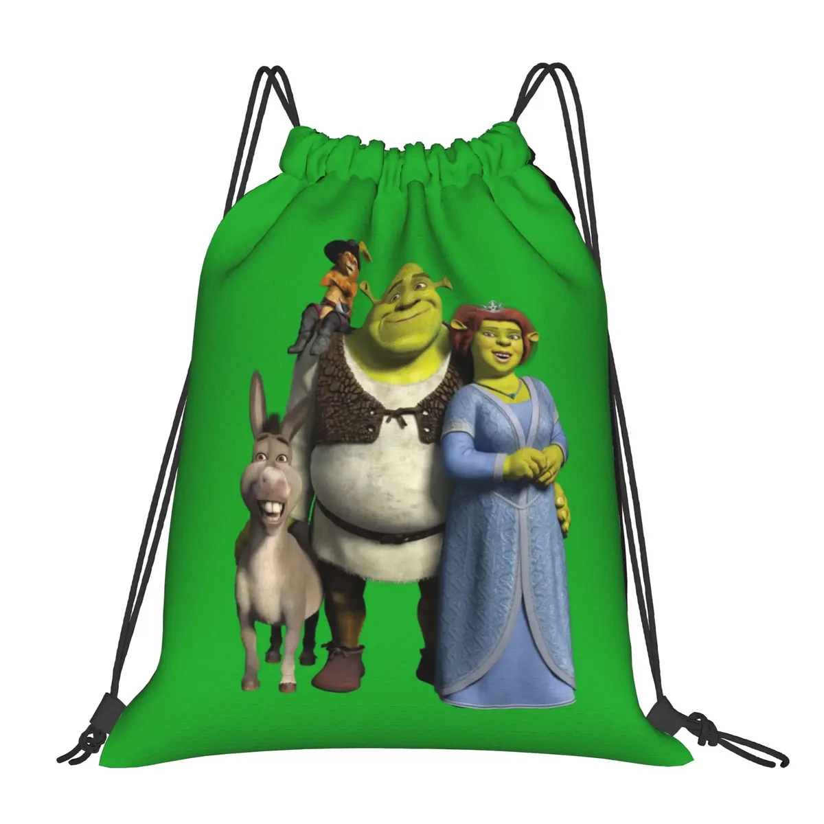 sac à dos à cordon shreks memes, sac de sport résistant à l'eau, sac à cordon avec visage drôle d'anime pour le yoga, 36 cm (largeur) x 43 cm (hauteur)