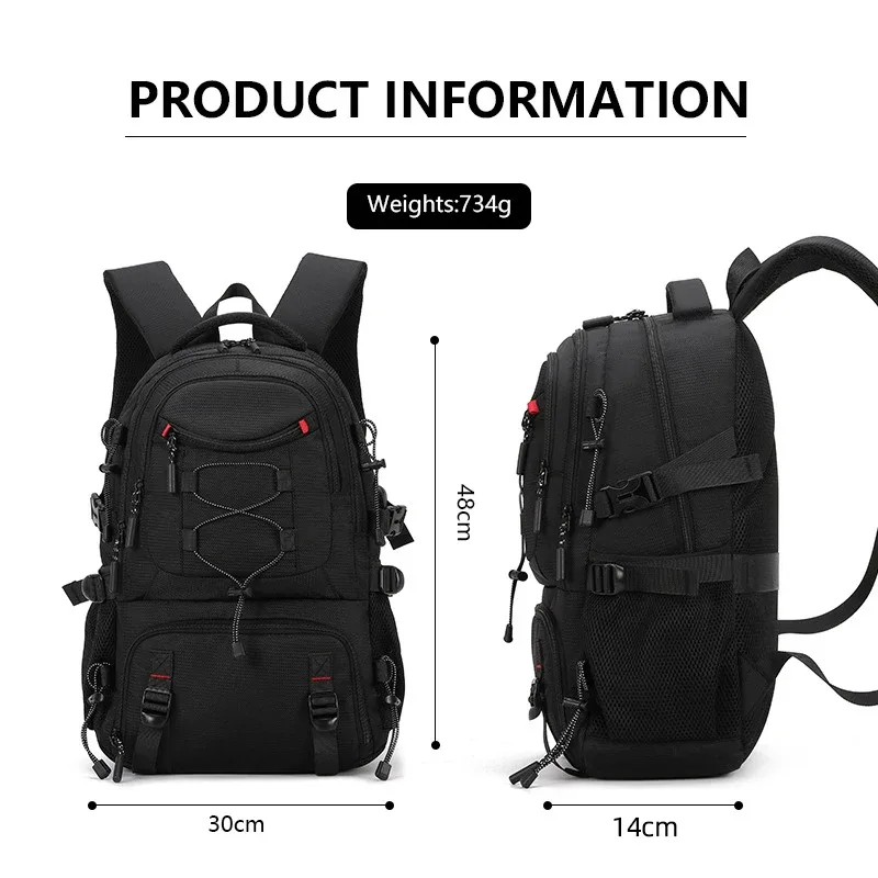 sac à dos d'escalade usb pour ordinateur portable, sac à dos léger avec sac à chaussures, sac à dos de camping en plein air, sac à dos de randonnée, cartable de sport et de gym