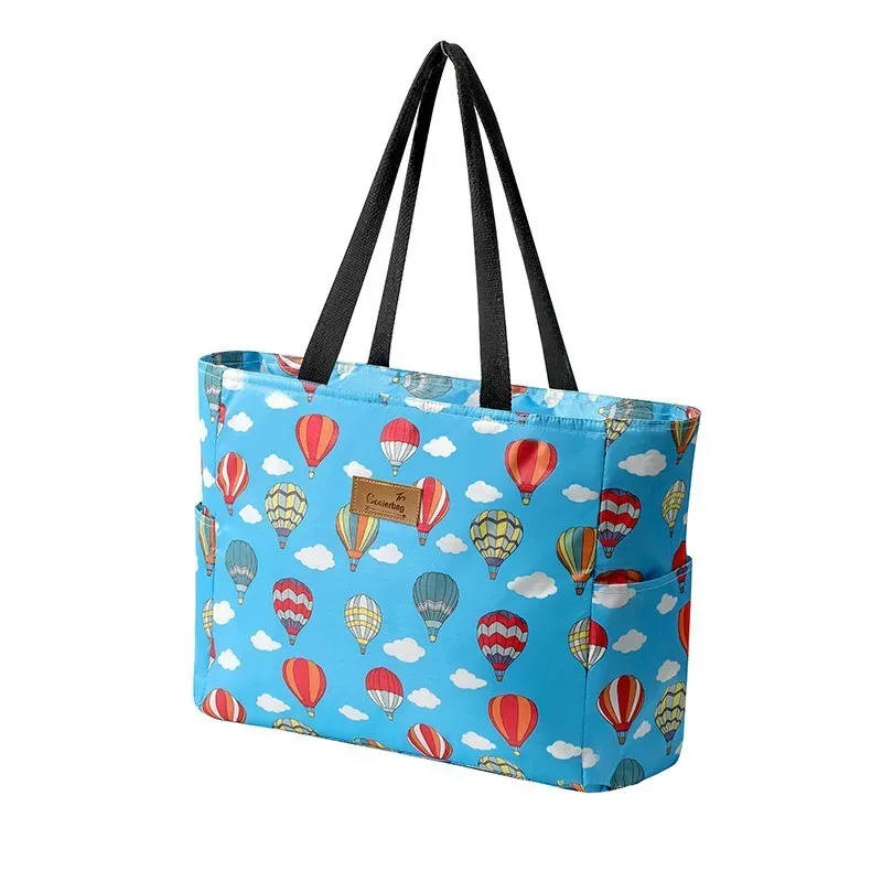 grand sac isolé en tissu oxford noir, sac de voyage épais, grande capacité, portable universel
