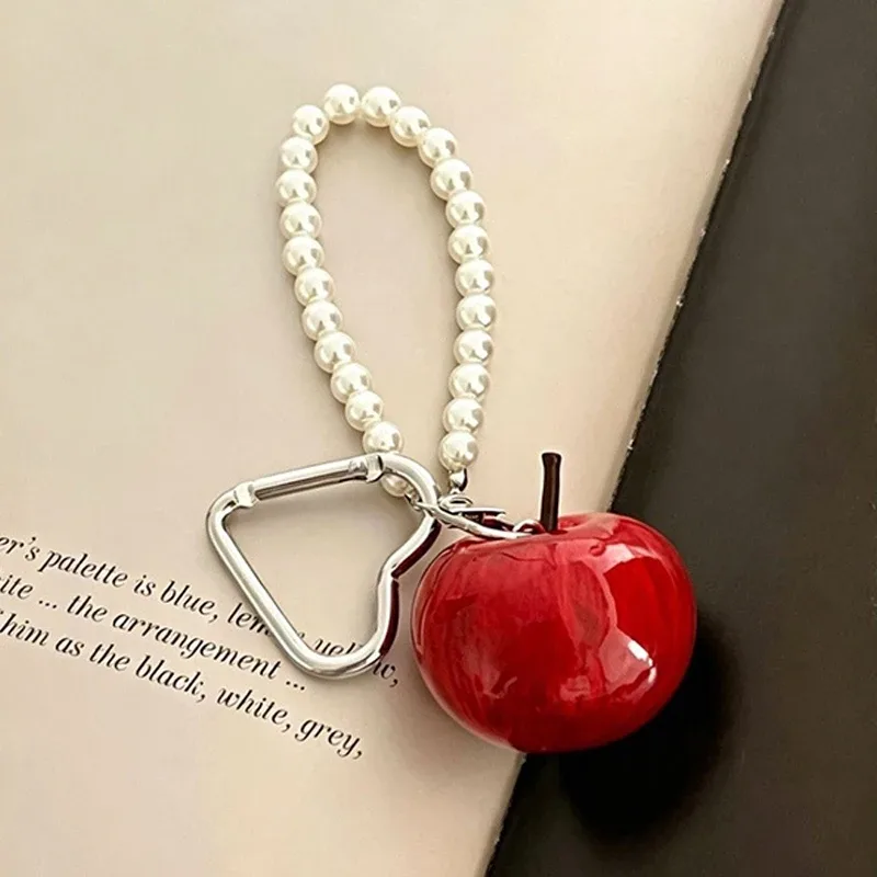 porte-clés pomme en résine, pendentif mignon pour sac, breloque pour clés de voiture, décoration créative pour sac à main et sac à dos, mini ornement, cadeau