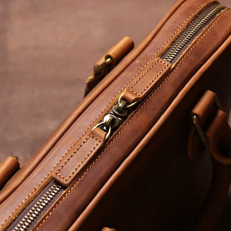 luokir-sac à main en cuir de vachette pour homme, sac d'ordinateur de bureau décontracté, sac à main en cuir de haute qualité, simple, élan, cheval, bombes, document gt, vintage