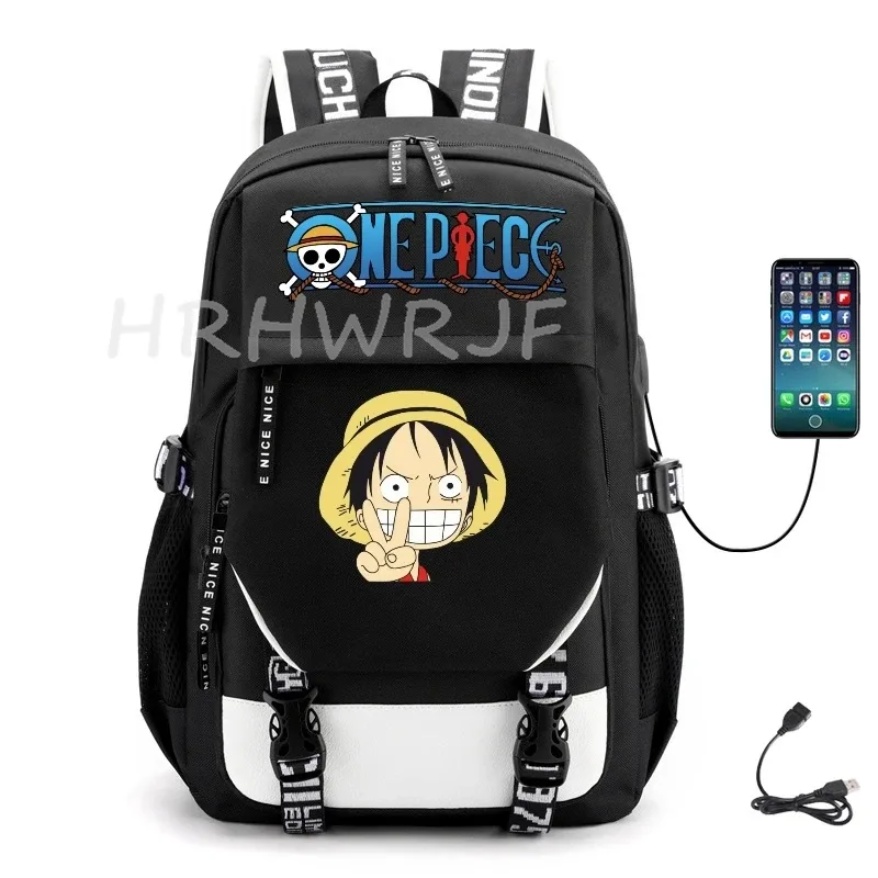 sac à dos one piece en nylon monkey d luffy pour femmes et hommes, sacs d'école décontractés pour voyage en plein air, sac à dos de randonnée, mochilas de sport