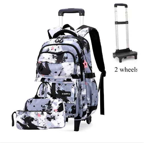 sac à roulettes d'école pour adolescentes, sac à roulettes d'école pour filles, ensemble de sac à dos à roulettes, sac de voyage à roulettes sur roulettes