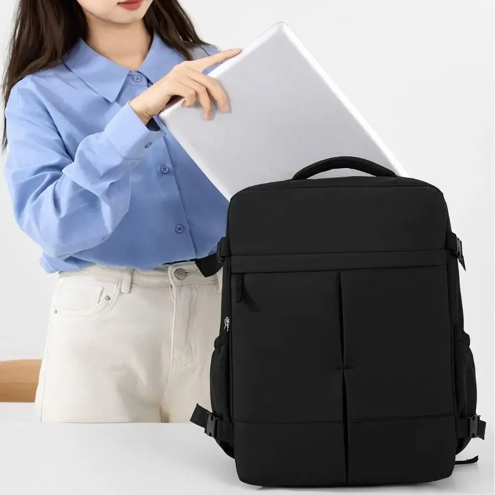 sac à dos de voyage grande capacité, léger, compartiment séparé pour ordinateur portable, ouverture à clapet, sangles de compression latérales