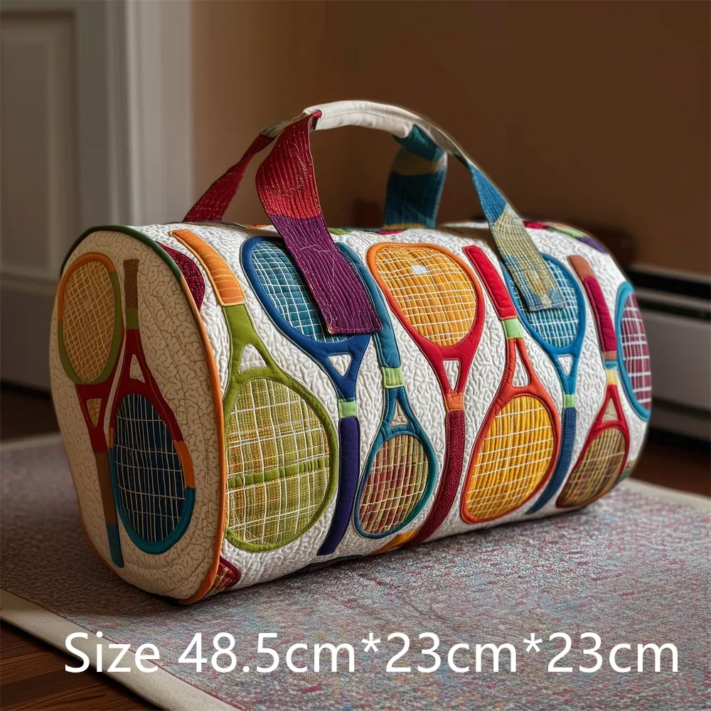 sac de sport matelassé imprimé en 3d pour raquette de tennis, grande capacité, sac de voyage et de sport, sac de week-end tendance pour hommes et femmes
