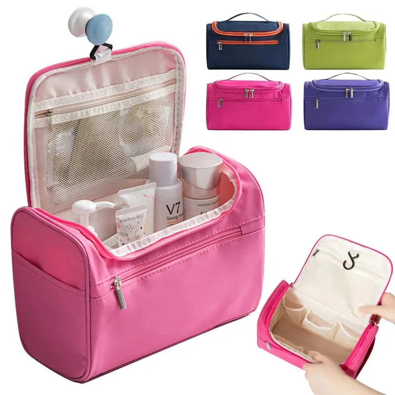 Grande trousse de toilette imperméable pour femmes et hommes, organiseur de voyage avec compartiments de rangement