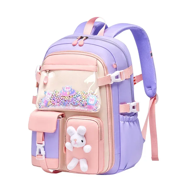 cartable d'école primaire pour filles, sac à dos d'étudiant mignon, grande capacité, étanche, ouverture latérale, sacs d'école pour enfants, sac de livre
