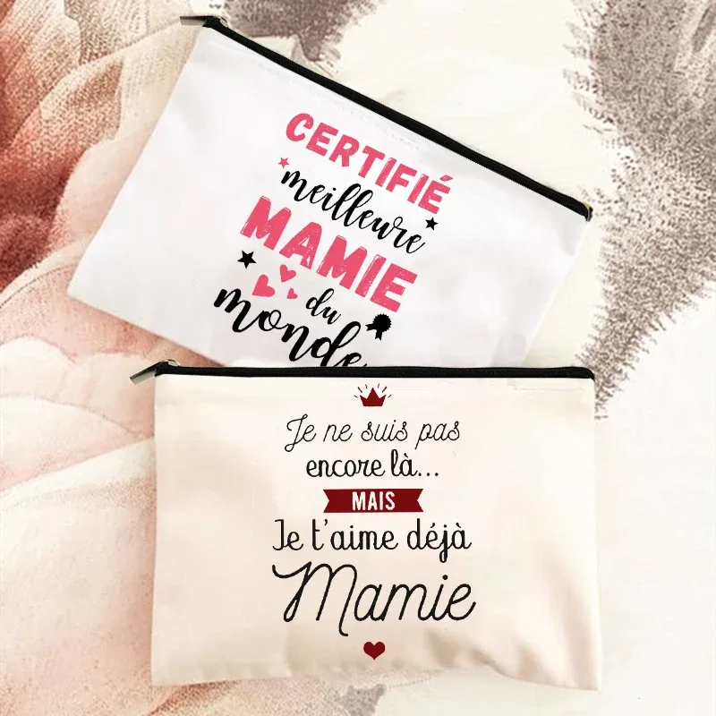 sacs à cosmétiques college avec fermeture éclair, cadeaux pour mamie, trousse de maquillage, meilleure grand-m
