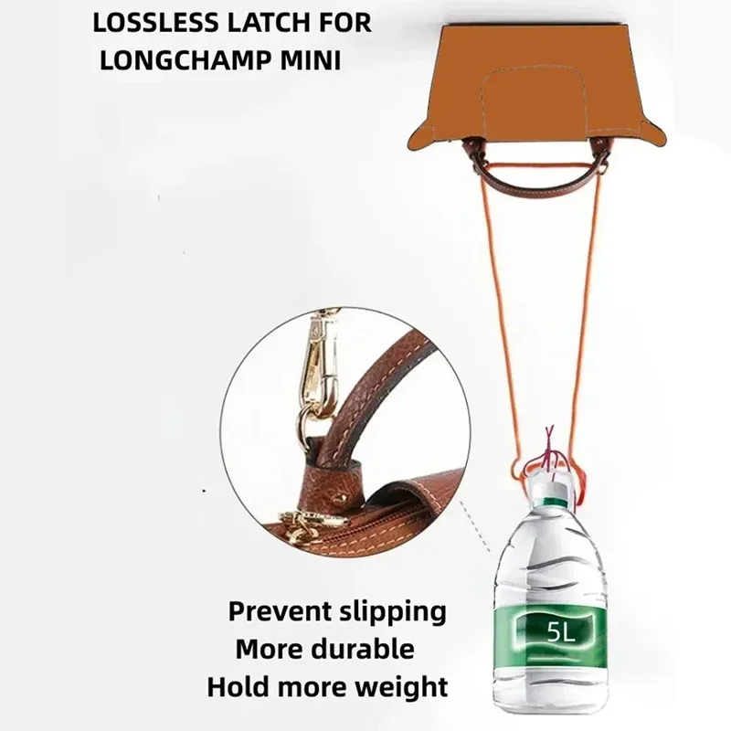 1 ensemble de sangles de sac pour longchamp mini, ensemble de sangles d'épaule en cuir véritable sans poinçon, accessoires de sac à bandoulière de transformation