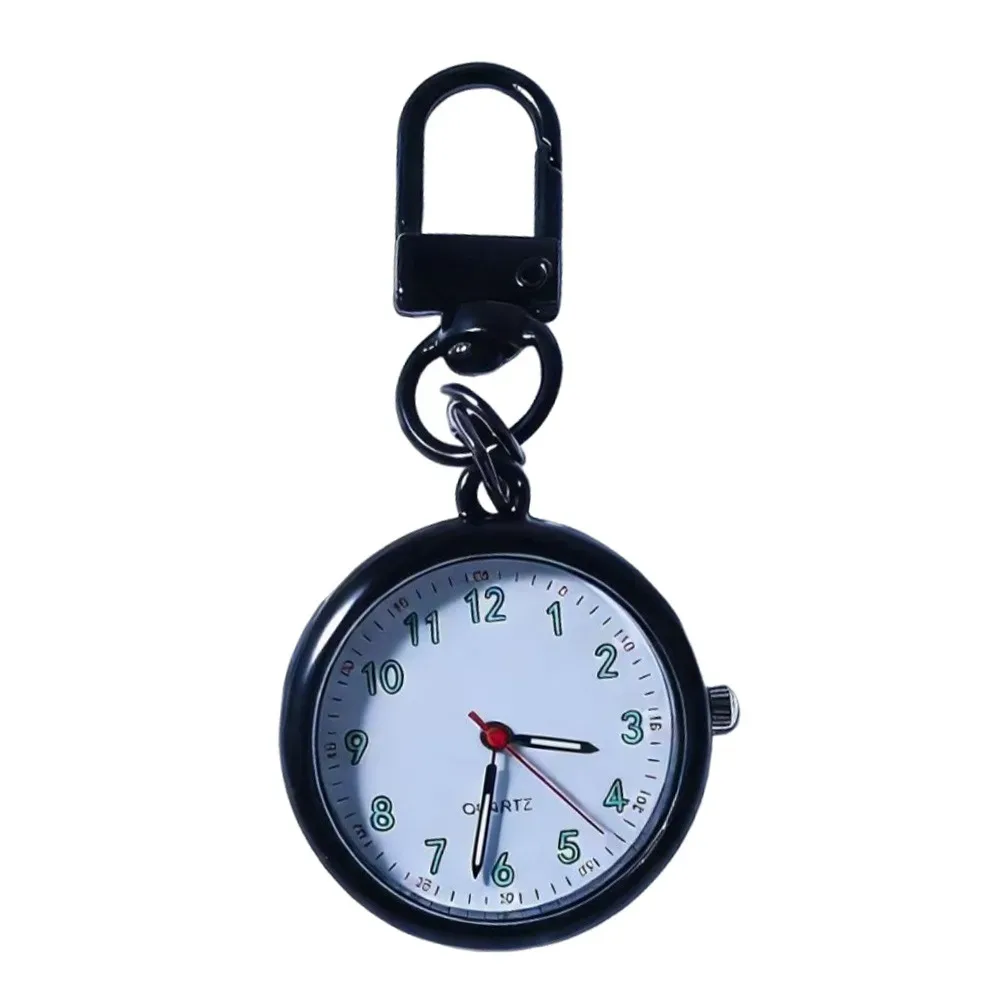 montre d'examen à mouvement silencieux, boîtier en alliage, mini format, montre de poche, design réutilisable, étui en cuir, montre à quartz, décoration pour sac à dos