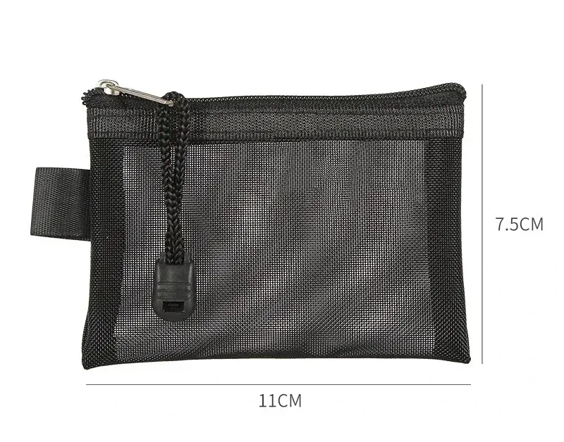 mini petit écouteur rouge à lèvres stockage portefeuille pochette femmes cosmétique organisateur maille maquillage sac
