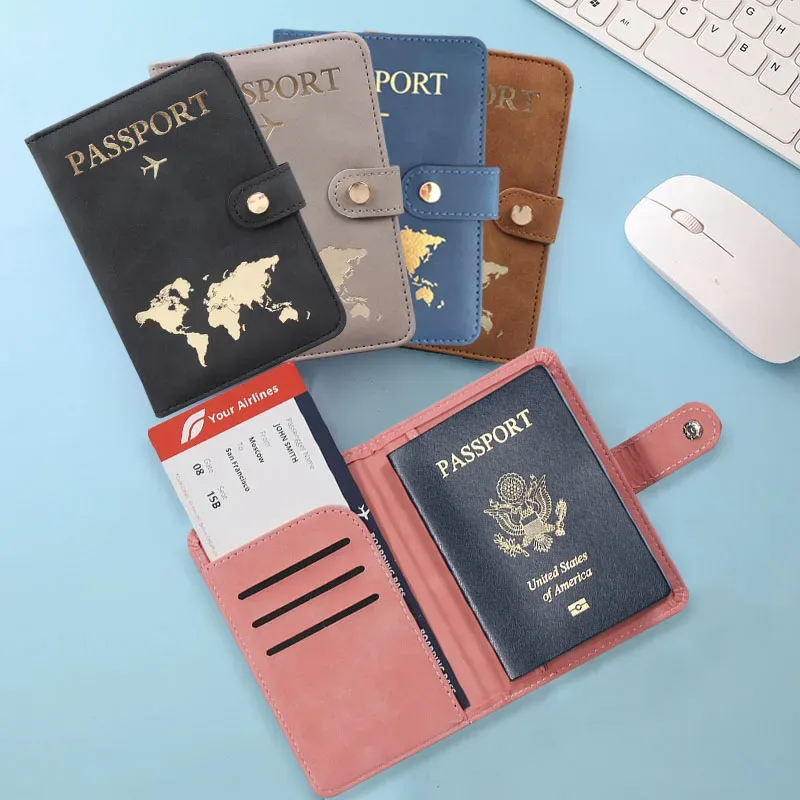 Porte-passeport de voyage pour hommes et femmes, organiseur essentiel pour cartes de crédit, étui de rangement - Accessoires de voyage compacts