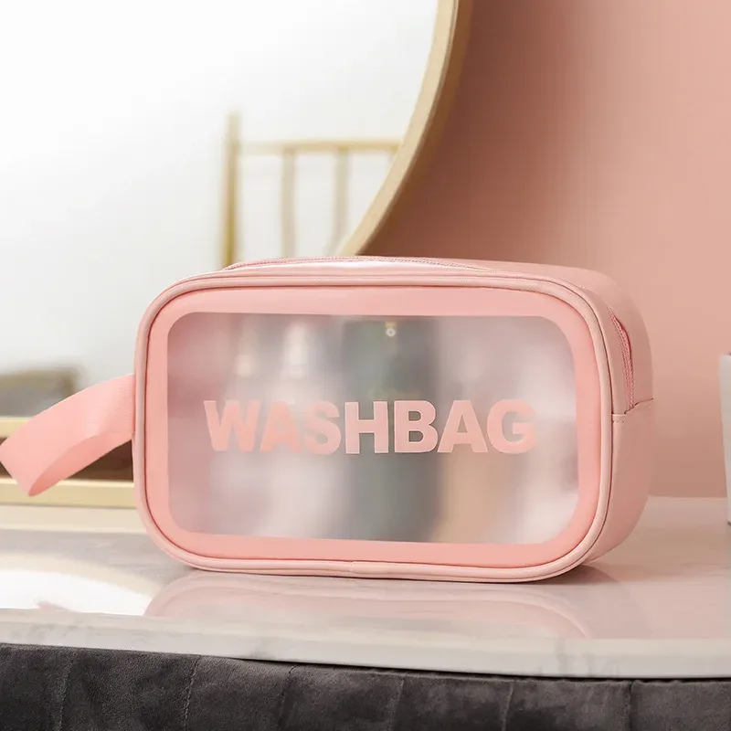 nouvel ensemble de trousses de maquillage transparentes, organiseur de toilette, trousse de toilette pour femmes, pochette de toilette portable, sac de cosmétiques essentiels pour les voyages