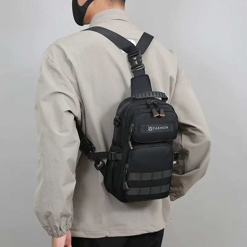 dultechwear-petit sac à dos étanche pour homme et femme, sac de poitrine multifonction, sac à bandoulière unique, sac à bandoulière hip hop, extérieur