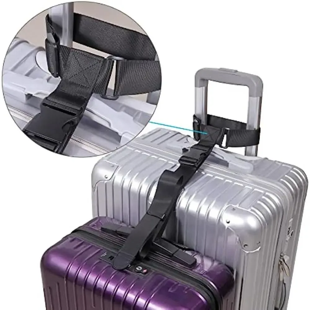 sangles de bagages sangles d'emballage réglables accessoires de fixation de voyage pour connecter vos trois bagages ensemble