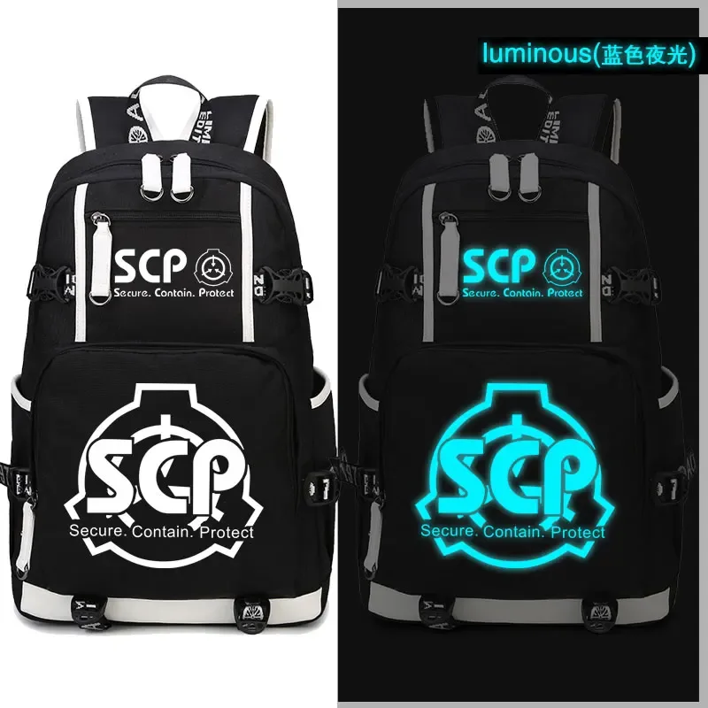 sac à dos scp secure contain protect, cartable noir, sacs d'école de dessin animé, sac à dos de voyage lumineux, sacs initiés par ordinateur portable usb