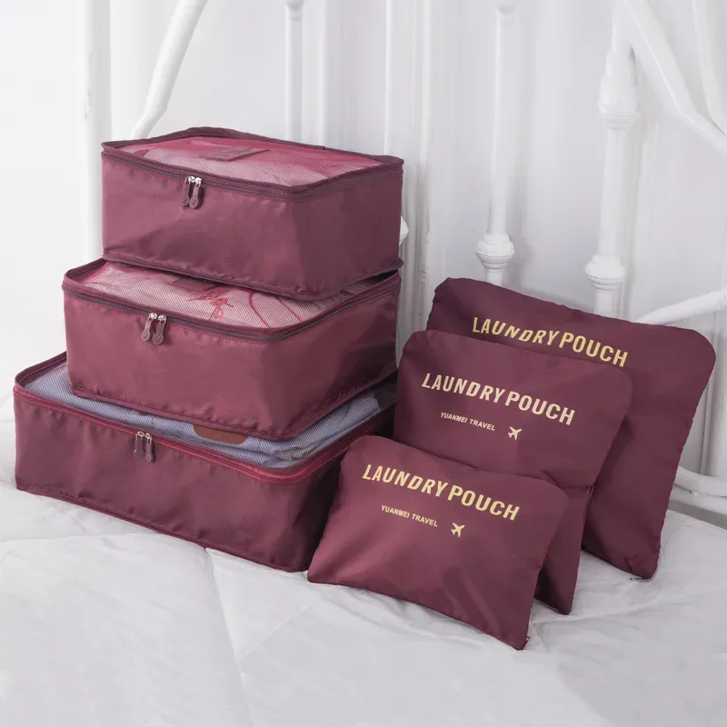 ensemble de 6 grands sacs de rangement de voyage en tissu oxford, adaptés aux sacs à dos et aux valises, sacs de rangement de voyage, sacs de rangement de bagages multifonctionnels et durables, adaptés aux emballages efficaces, accessoires de voyage essentiels, pratiques pour organiser les vêtements, les cosmétiques, les articles de toilette, etc.