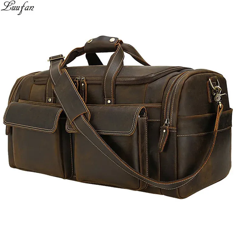 sac de voyage en cuir de vache group pour homme, accessoire durable en peau de vache