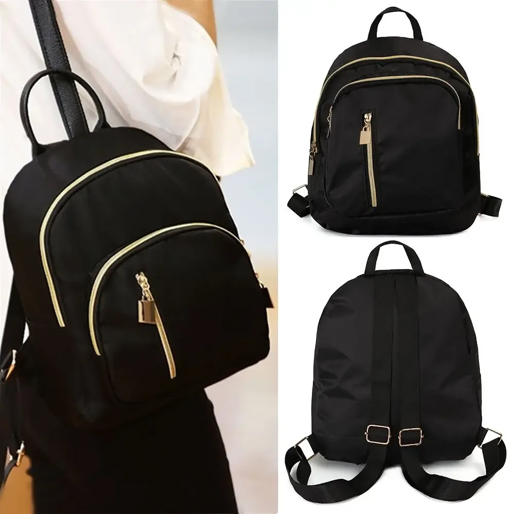 sac à dos multifonctionnel en nylon pour femme, mini sac à dos de voyage mignon, sac à bandoulière pour homme, sac à main noir tendance