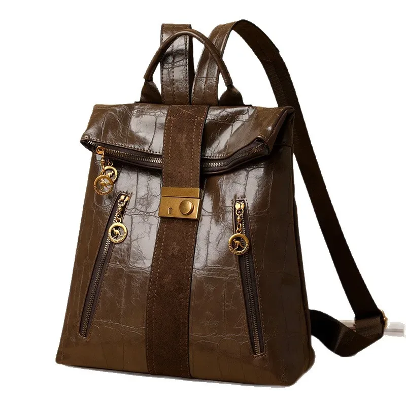 nouveau sac à dos de voyage en cuir de luxe 2026 pour femmes, grande capacité, sacs à bandoulière, cabas, sacs d'école pour ordinateur portable