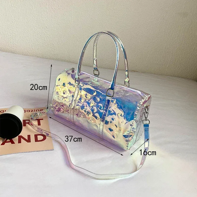 namchebarwa – grands sacs de voyage laser pour femmes, sacs de sport, sac à bandoulière étanche à la mode, sac à main, sacs à bagages pour courts séjours